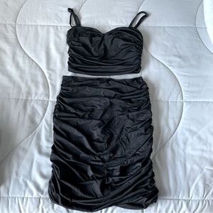 small black 2 piece set: cami top and skirt